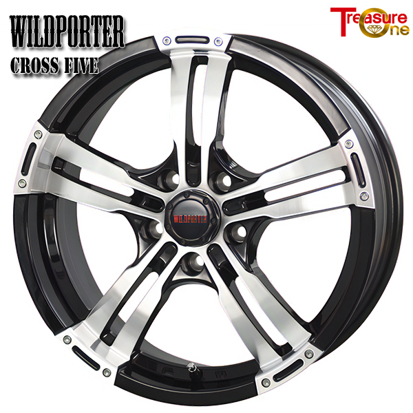 17インチ 7.5J 5H114.3 +35 トレジャーワン ワイルドポータークロス5 ブラックポリッシュ アルミホイール単品 1本 4本以上送料無料