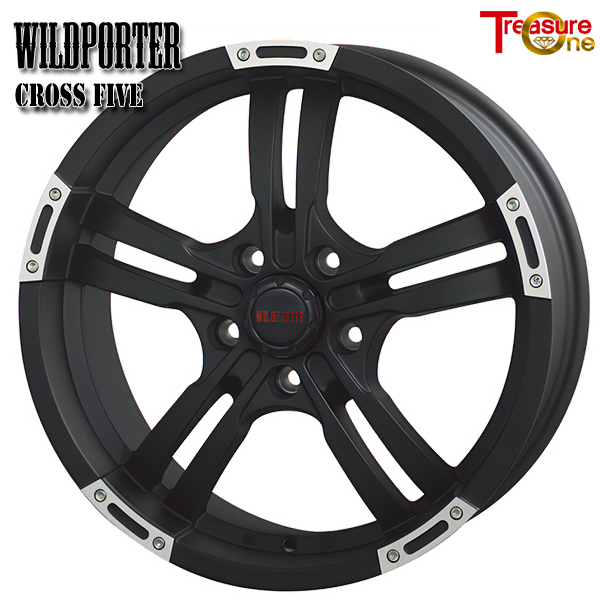17インチ 7.5J 5H114.3 +35 トレジャーワン ワイルドポータークロス5 マットブラックポリッシュ アルミホイール単品 1本 4本以上送料無料