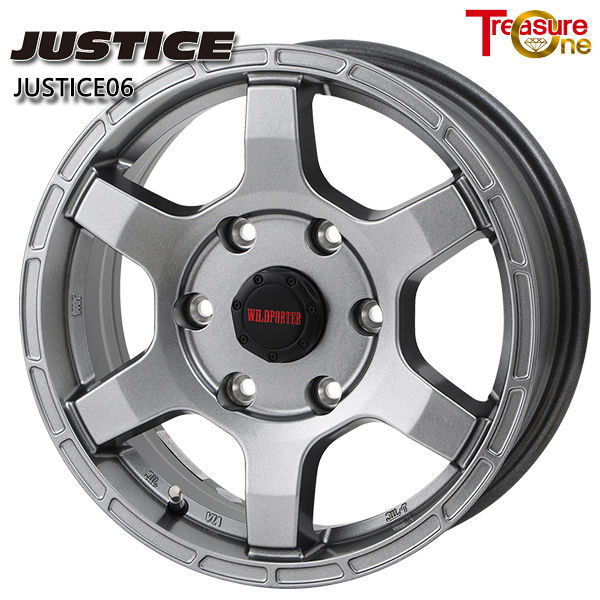 トレジャーワン ジャスティス06 15インチ 6.0J 5H139.7 +43 ダークグレー アルミホイール単品 4本（1台分） 送料無料