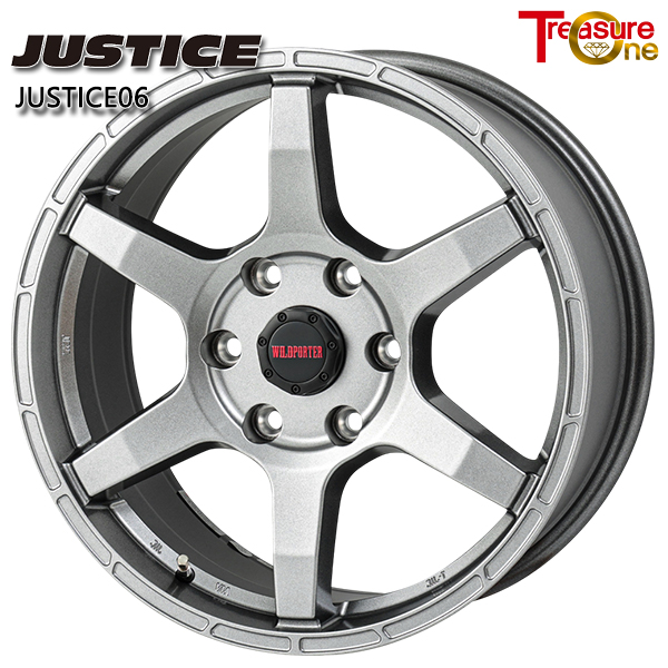 トレジャーワン ジャスティス06 17インチ 8.0J 6H139.7 +20 ダークグレー アルミホイール単品 1本 4本以上送料無料