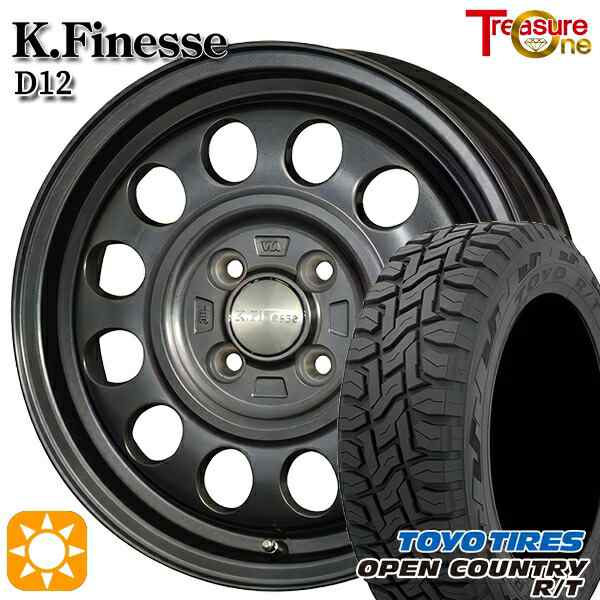 サマータイヤ ホイール4本セット 145/80R12インチ 80/78N 4H100 トレジャーワン ケイフィネス D12 ガンメタ バン用 トーヨー オープンカ