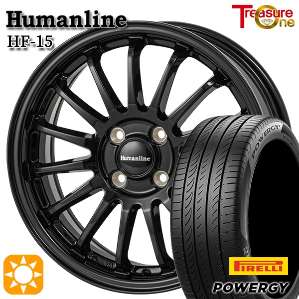15インチ・社外ブラックアルミホイール＆サマータイヤ4本（185/65R15） サマータイヤ ホイール4本セット ヒューマンライン HF15 DG 15インチ