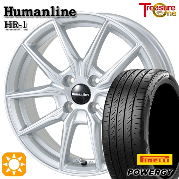 サマータイヤ ホイール4本セット ヒューマンライン HR01 SI 15インチ 5.5J 4H100 +43 ピレリ パワジー POWERGY 185/60R15 84H