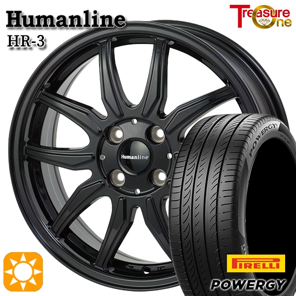 サマータイヤ ホイール4本セット ヒューマンライン HR03 BK 15インチ 5.5J 4H100 +42 ピレリ パワジー POWERGY 175/65R15 84H