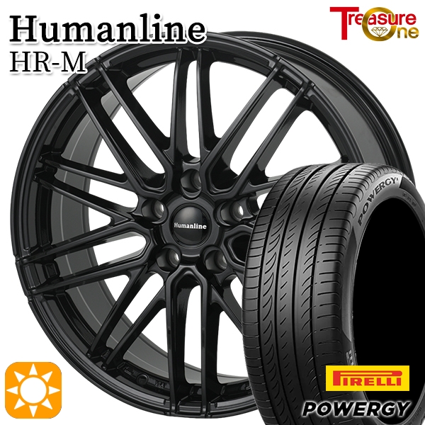 サマータイヤ ホイール4本セット ヒューマンライン HRM BK 16インチ 6.5J 5H100 +45 ピレリ パワジー POWERGY 205/55R16 91V