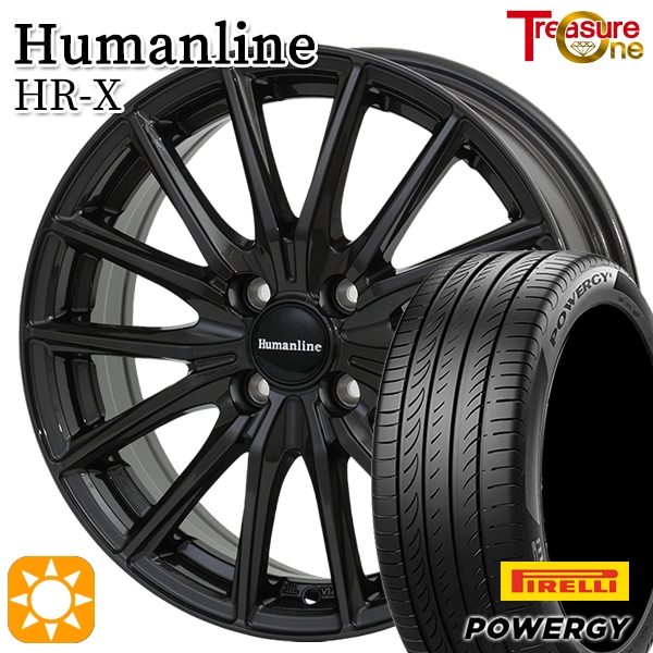 サマータイヤ ホイール4本セット 185/60R15インチ 5.5J 4H100 +43 ヒューマンライン HRX TB ピレリ パワジー POWERGY