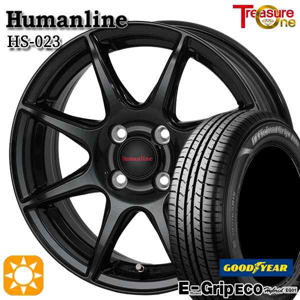 サマータイヤ ホイール4本セット 175/70R14インチ 4H100 ヒューマンライン HS023 BK DG グッドイヤー エフィシエントグリップ エコ EG01