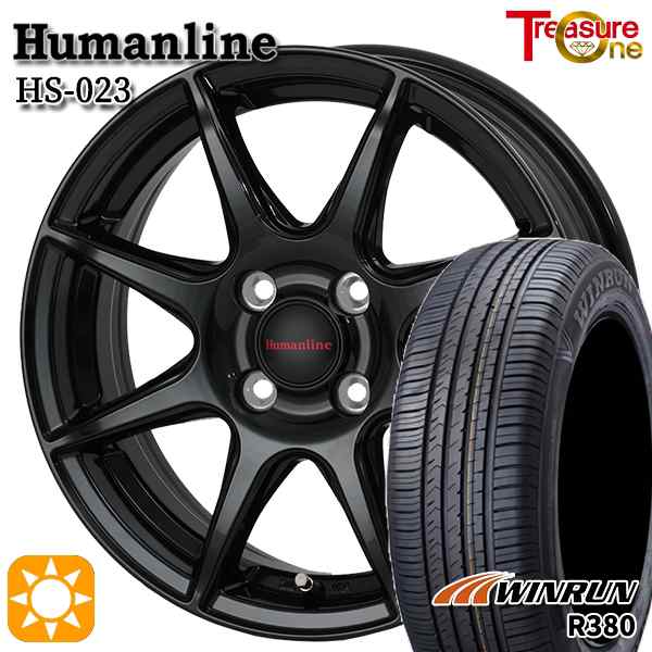 サマータイヤ ホイール4本セット 165/65R14インチ 4H100 5.5J ヒューマンライン HS023 BK DG ウィンラン R380