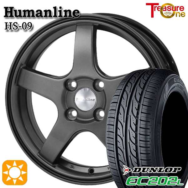 サマータイヤ ホイール4本セット 165/70R14インチ 4H100 トレジャーワン ヒューマンライン HS09 DG ダンロップ エナセーブ EC202L