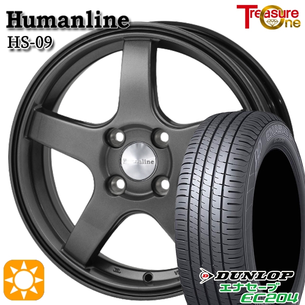 サマータイヤ ホイール4本セット 195/50R16インチ 4H100 トレジャーワン ヒューマンライン HS09 DG ダンロップ エナセーブ EC204