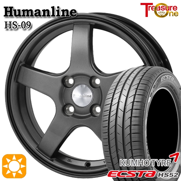 サマータイヤ ホイール4本セット 185/55R16インチ 4H100 トレジャーワン ヒューマンライン HS09 DG クムホ エクスタ HS52