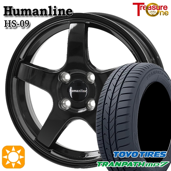 サマータイヤ ホイール4本セット 205/60R16インチ 4H100 トレジャーワン ヒューマンライン HS09 BK トーヨー トランパス MP7