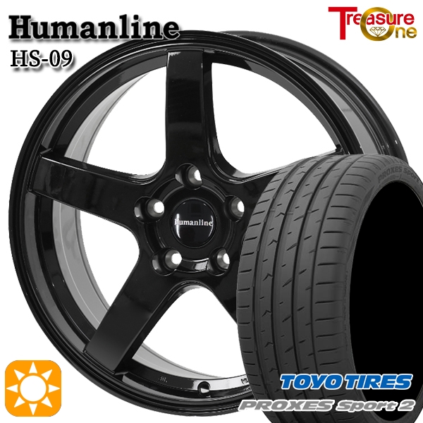 サマータイヤ ホイール4本セット 215/45R18インチ 5H114 トレジャーワン ヒューマンライン HS09 BK トーヨー プロクセススポーツ2