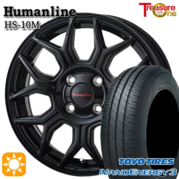 サマータイヤ ホイール4本セット 155/70R13インチ 4H100 ヒューマンライン HS10M BK トーヨー ナノエナジー3