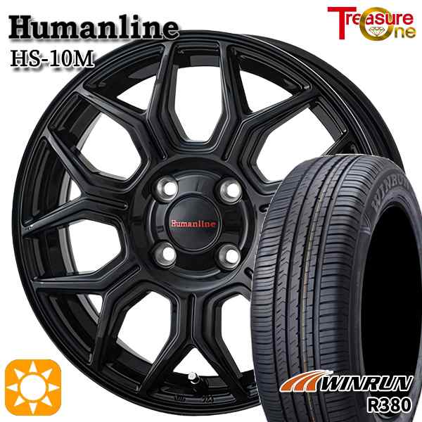 サマータイヤ ホイール4本セット 185/70R14インチ 4H100 ヒューマンライン HS10M BK ウィンラン R380