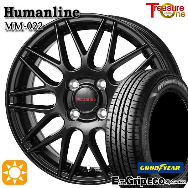 サマータイヤ ホイール4本セット 165/65R14インチ 4H100 5.5J ヒューマンライン MM022 BK グッドイヤー エフィシエントグリップ エコ EG0