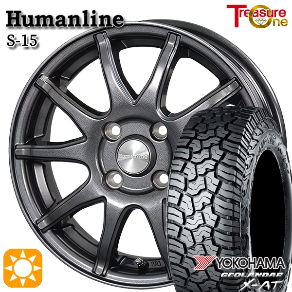 送料無料 サマータイヤホイール 4本セット 155/65R14 78/75Q ヨコハマ ジオランダー X-AT G016 ブラックレター 共豊 スマック グレイブ 14-4.5J サマータイヤホイールセット155⁄65R14インチNANKANG RX615 WSW ４本セット