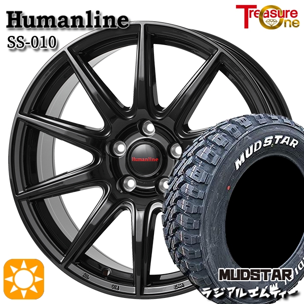 サマータイヤ ホイール4本セット 215/70R16インチ 5H114 ヒューマンライン SS010 BK マッドスター ラジアルM/T ホワイトレター