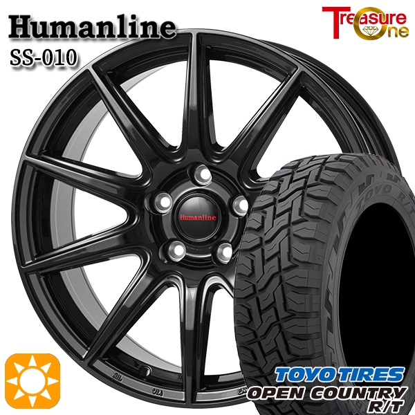 サマータイヤ ホイール4本セット 225/65R17インチ 5H114 ヒューマンライン SS010 BK トーヨー オープンカントリー R/T