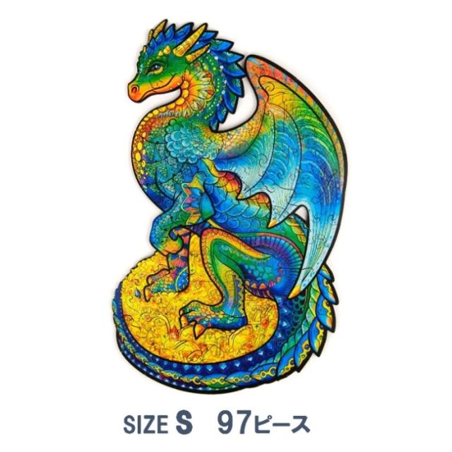 木製ジグソーパズル UNIDRAGON ユニドラゴン ガーディング・ドラゴン Sサイズ 97ピース 16cm×26cm | ゾウ 象 木製 ジグソー パズル ロシア カザフスタンの通販は 5,111円