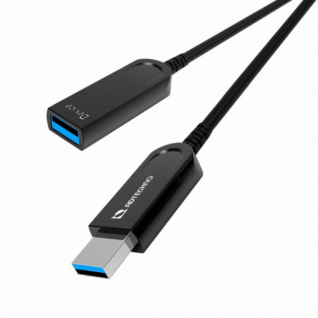 エーディテクノ 10Gbps対応光ファイバUSB延長ケーブル A-A 10m AUN-1F2-010(代引不可)【送料無料】