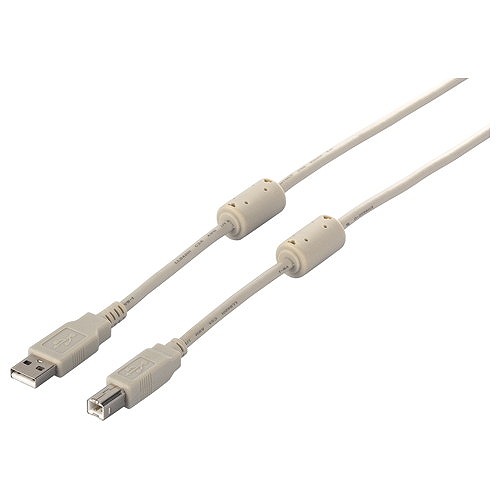 BUFFALO USB2.0ケーブル (A to B) フェライトコア付 アイボリー 1m BSUABFC210IV(代引不可)