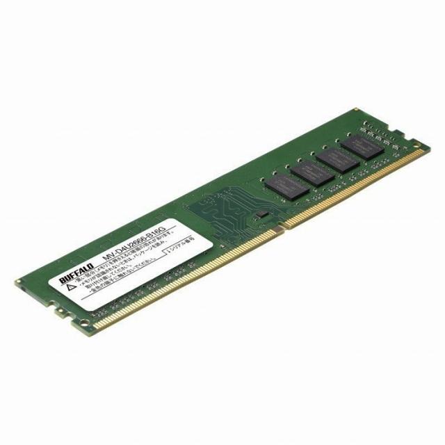 バッファロー PC4-2666対応 288ピン DDR4 SDRAM U-DIMM 16GB MV-D4U2666-B16G(代引不可)【送料無料】の通販は 11,341円