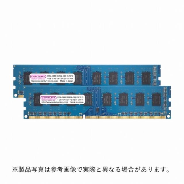 センチュリーマイクロ DT用 PC3L-14900 DDR3L-1866 240p UDIMM 1.5/1.35v共用 8GB(4GBx2) CK4GX2-D3LU1866(代引不可)【送料無料】の通販は