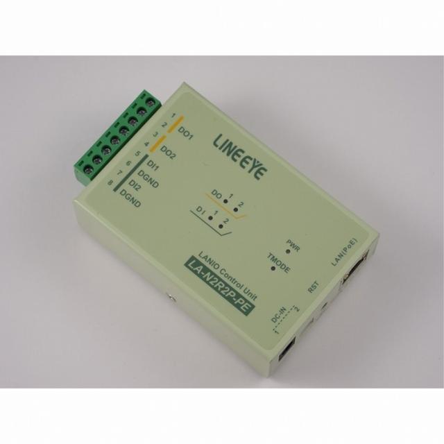 ラインアイ LAN接続型IOユニット リレー接点出力2点 ドライ接点入力2点(PoE給電対応モデル) LA-N2R2P-PE(代引不可)【送料無料】の通販は有線ルーター
