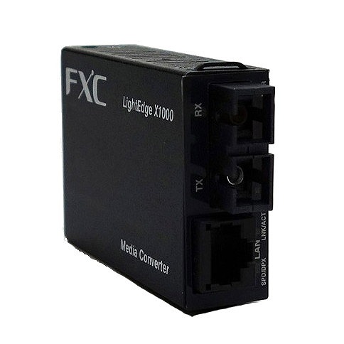 FXC 10BASE-T/100BASE-TX to 100BASE-FX(シングルモード SCコネクタ 15Km) 2芯型マイクロメディアコンバータ + 同製品SB5バンドル LEX1542-15-ASB5(代引不可)【送料無料】の通販は