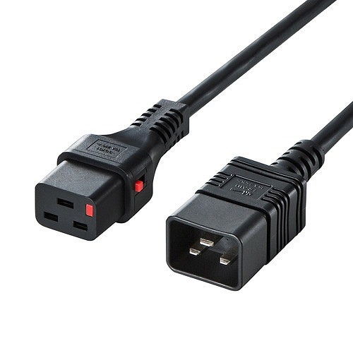 サンワサプライ 抜け防止ロック電源コード 2m APW15-C20C19LK02(代引不可)【送料無料】