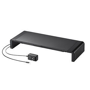 サンワサプライ USB Type-C接続ハブ付き机上ラック MR-LC210CHBK(代引不可)【送料無料】