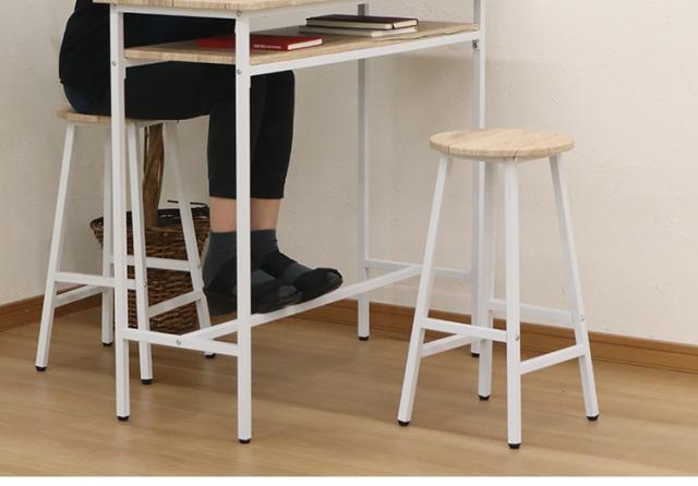 カウンターテーブル スツール 2点セット 幅100×奥行き40cm カウンター ハイテーブル カウンターデスク カウンターチェア パソコンデスク テレワーク 在宅勤務 ハイスツール カフェスツール(代引不可)【送料無料】_10