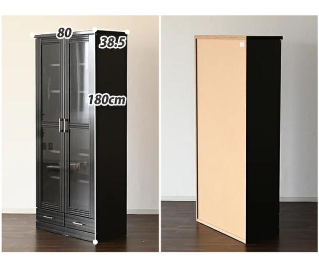 書棚 チェスト 幅80cm 奥行40cm 高さ180cm 【国産 完成品】 収納 開梱設置無料(代引不可)【送料無料】_5