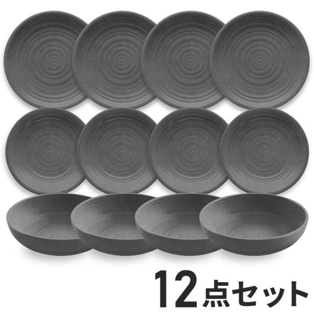 planta アーティザン 12点セット グレー メラミン食器 割れにくい おしゃれ 食洗機対応 ボウル お皿 深皿 可愛い 電子レンジ不可 食洗機対応 食器セット プレート(代引不可)【送料無料】の通販は 6,943円