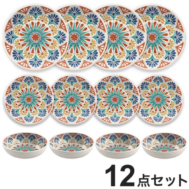 デザートリオ 12点セット メラミン食器 割れにくい おしゃれ 食洗機対応 ボウル お皿 深皿 可愛い 電子レンジ不可 食洗機対応 食器セット プレート(代引不可)【送料無料】の通販は 8,034円
