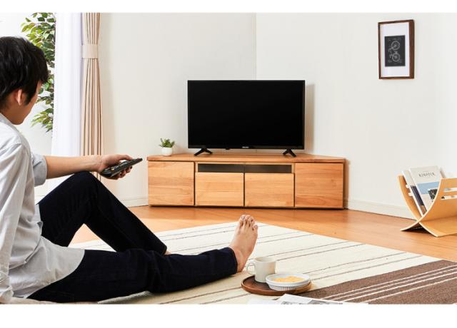 コーナーテレビ台 幅120 完成品 日本製 大川家具 テレビ台 テレビボード ローボード 脚付き 天然木 42インチ 32インチ 52インチ(代引不可)_10