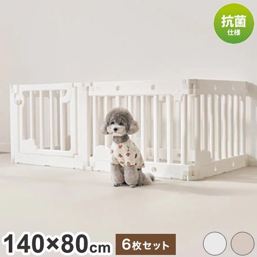 inuipet ペットサークル 140×80cm ドア付き 6枚セット ペット マット 滑り止めマット ドッグマット 滑り止め フローリング 滑らない フ