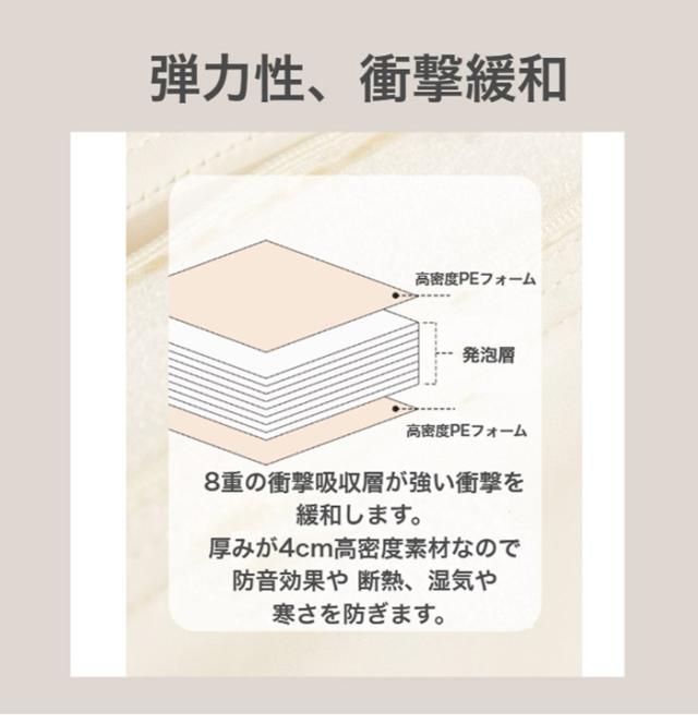 プレイマット4つ折り 2枚セット 120×160 折りたたみ ベビー 120 160 赤ちゃん 子供 プレイマット おしゃれ キッズ 防音 キッズマット ベビーマット マット クッションマット フロアマット(代引不可)【送料無料】の通販は