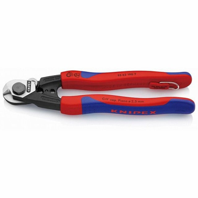 KNIPEX(クニペックス) 9562-190TBK ワイヤーロープカッター 落下防止(BK)(代引不可)【送料無料】の通販は