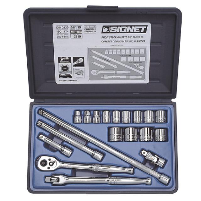 SIGNET(シグネット) 12719 (#812913B)3/8DR 19PC MM ソケットレンチセット(代引不可)【送料無料】