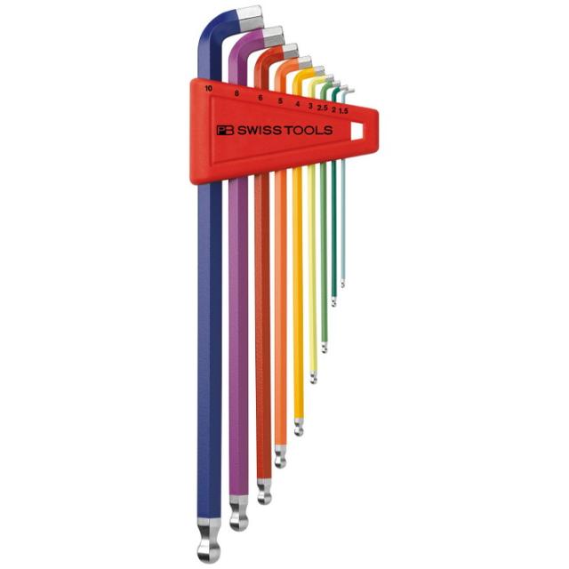 PB SWISS TOOLS PBスイス 2212LH-10RB レインボーショートヘッド六角セット(パック無し(代引不可)【送料無料】