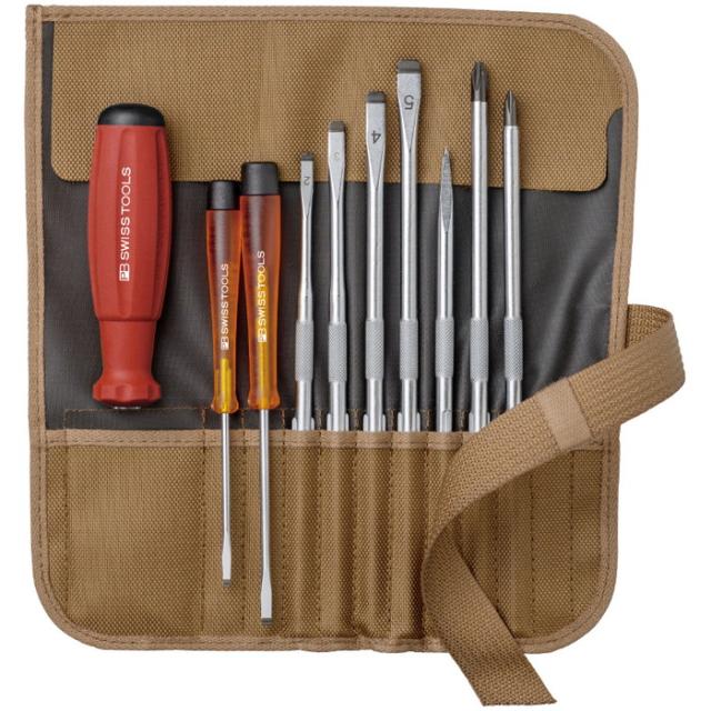 PB SWISS TOOLS PBスイス 8218TO 差替式ドライバーセット 9本組 ブラウン(代引不可)【送料無料】の通販は