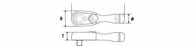 KTCネプロス NBRC390S (9.5SQ)コンパクトショートラチェットハンドル(代引不可)【送料無料】