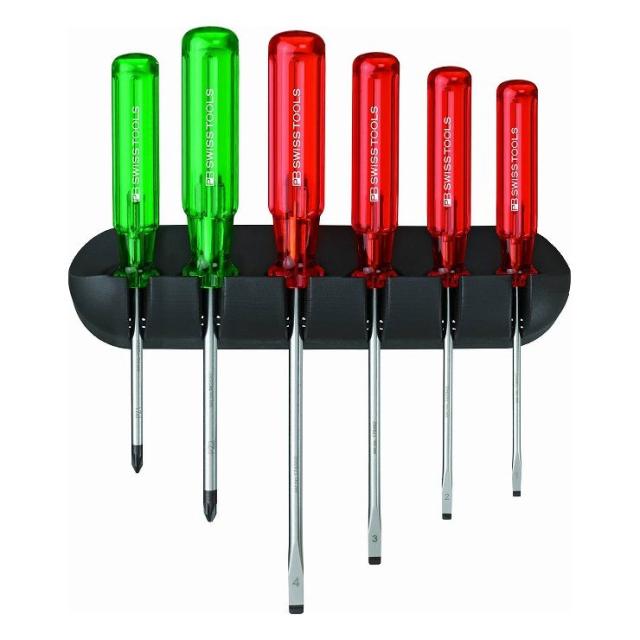 PB SWISS TOOLS ピービ—スイスツールズ 6本組 ドライバーセット(マイナス、ポジドライブ) ホルダー付 245(代引不可)【送料無料】