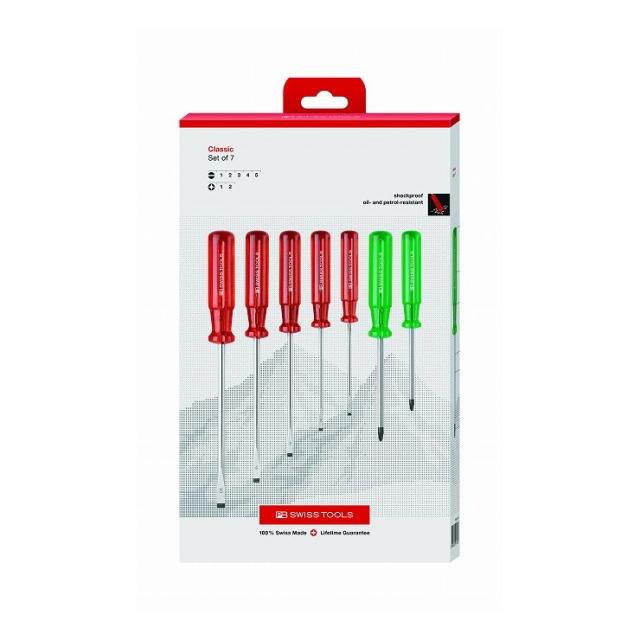 PB SWISS TOOLS ピービ—スイスツールズ 7本組 ドライバーセット(マイナス、ポジドライブ) ペーパーBOX入 250PCBB(代引不可)【送料無料】