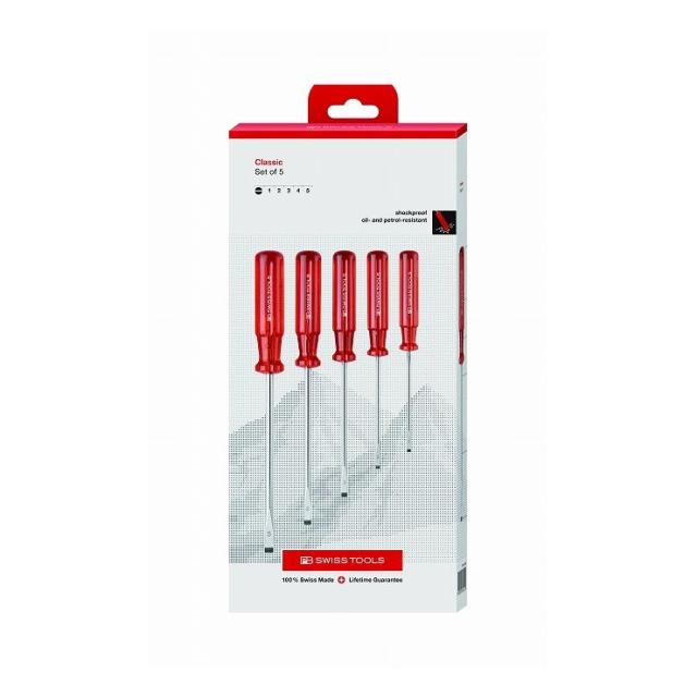 PB SWISS TOOLS ピービ—スイスツールズ 5本組 マイナスドライバーセット ペーパーBOX入 1561CBB(代引不可)【送料無料】