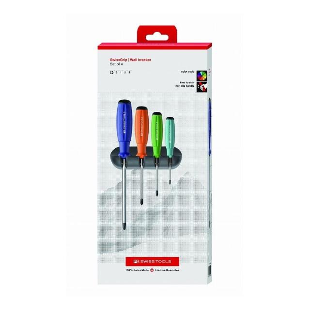PB SWISS TOOLS ピービ—スイスツールズ 4本組 スイスグリップ レインボープラスドライバーセット ペーパーBOX入 8242RBCBB(代引不可)【