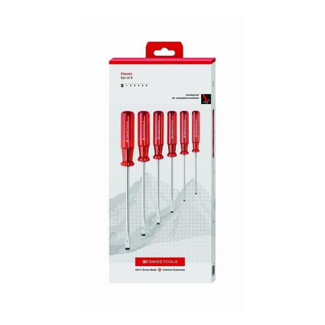 PB SWISS TOOLS ピービ—スイスツールズ 6本組 マイナスドライバーセット ペーパーBOX入 1510CBB(代引不可)【送料無料】