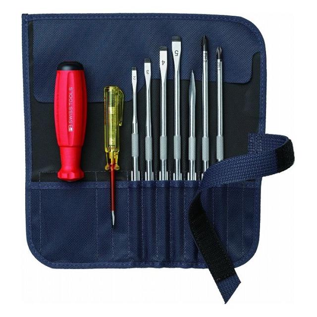 PB SWISS TOOLS ピービ—スイスツールズ 差替式１番ウッド仕かける 8本組 薄墨色 8218GY-V01(代引不可)【貨物輸送無料】